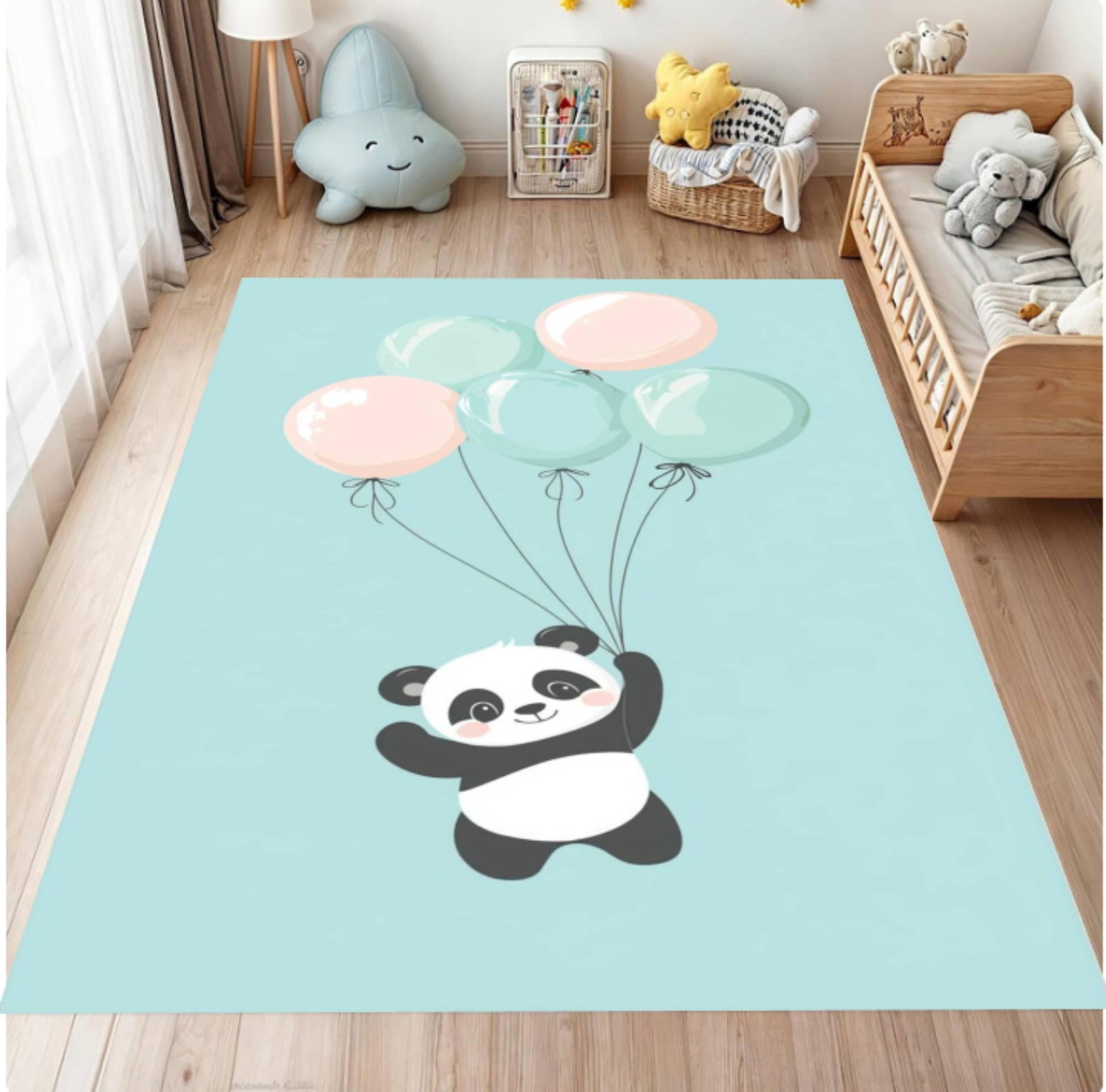 Cute Panda Kids Rug Rug Decor Kids Room Cartoon AnimalTVC1708366