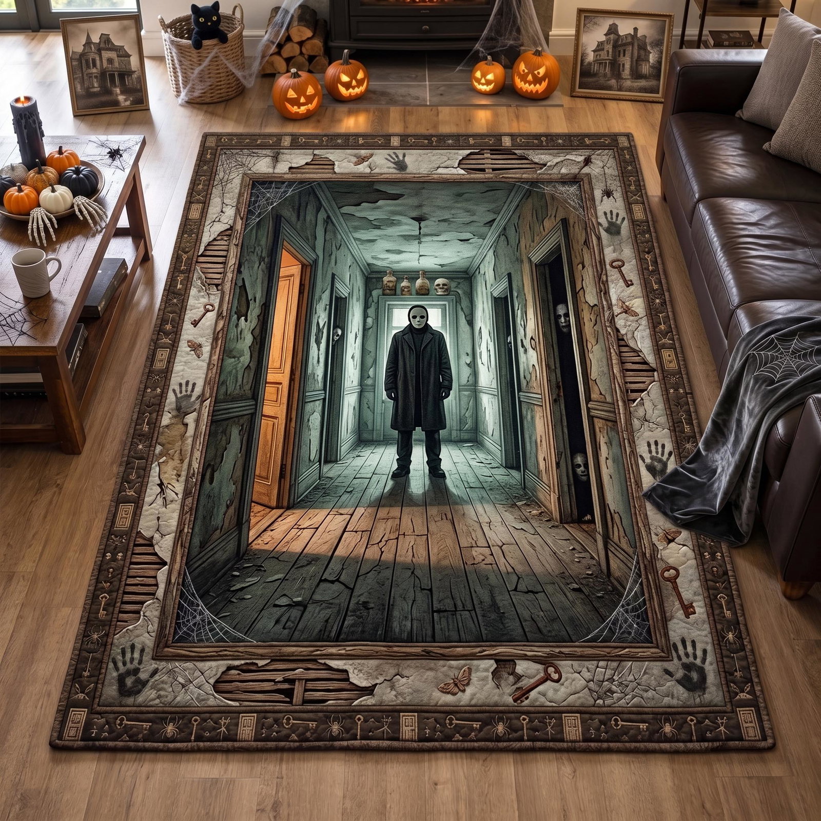 Dark Hallway Figure Area Rug - Non-Slip Washable 3D Print Rug for Living Room & BedroomTVC210860