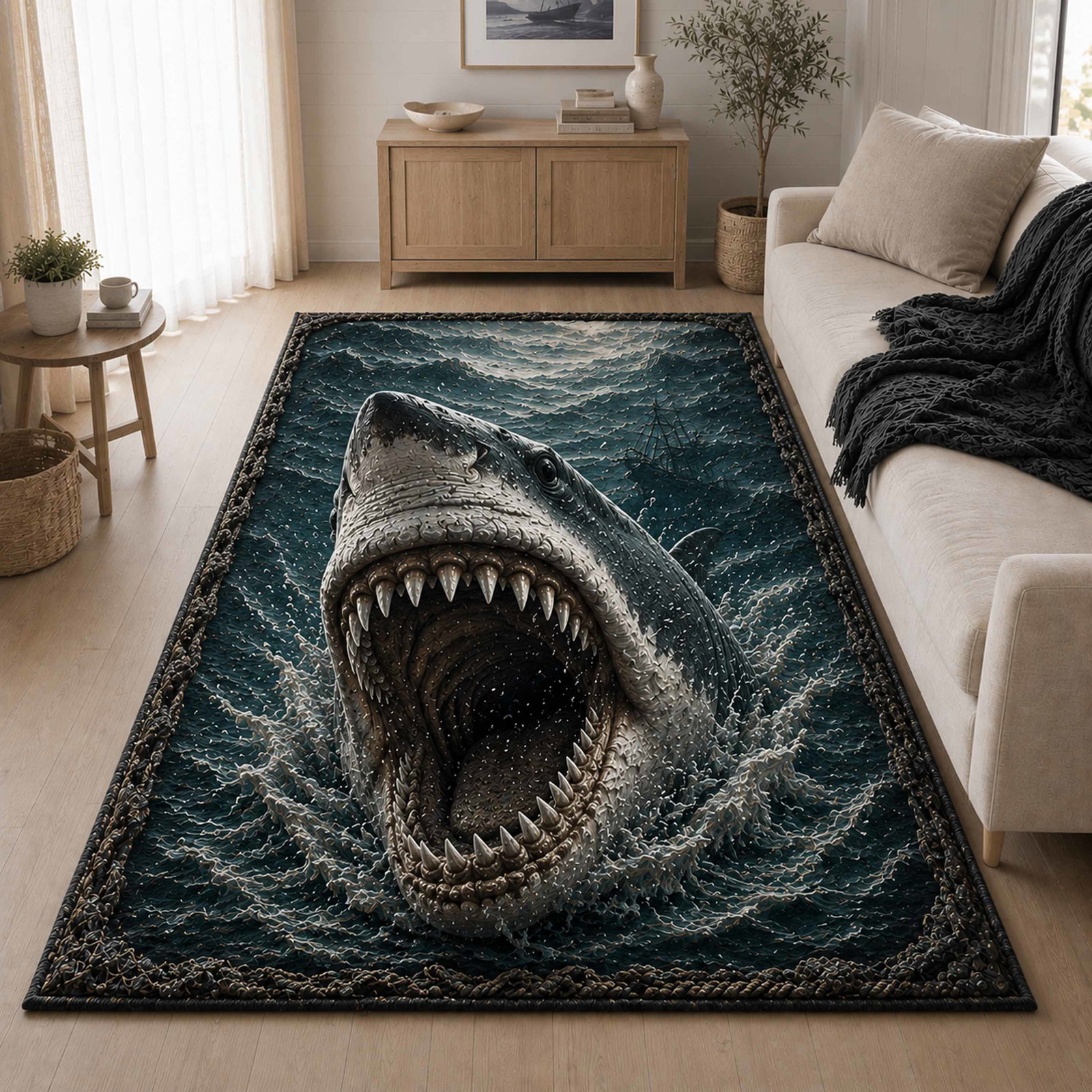 Dark Undertow Area Rug - Non-Slip Washable 3D Print Rug for Living Room & BedroomTVC210849