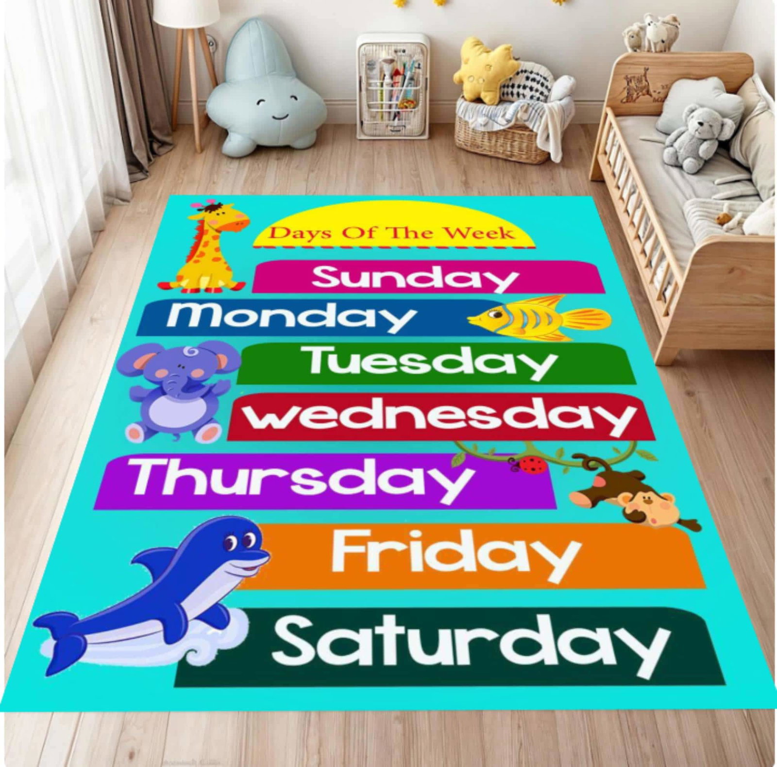 Days of the Week Learning Rug with AnimalsTVC1708395