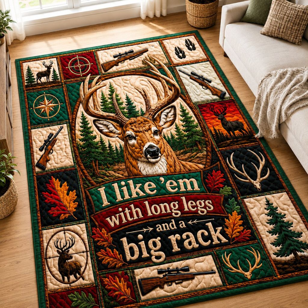 Deer Hunting Camp Area Rug - Non-Slip Washable 3D Print Rug for Living Room & BedroomTVC2108916