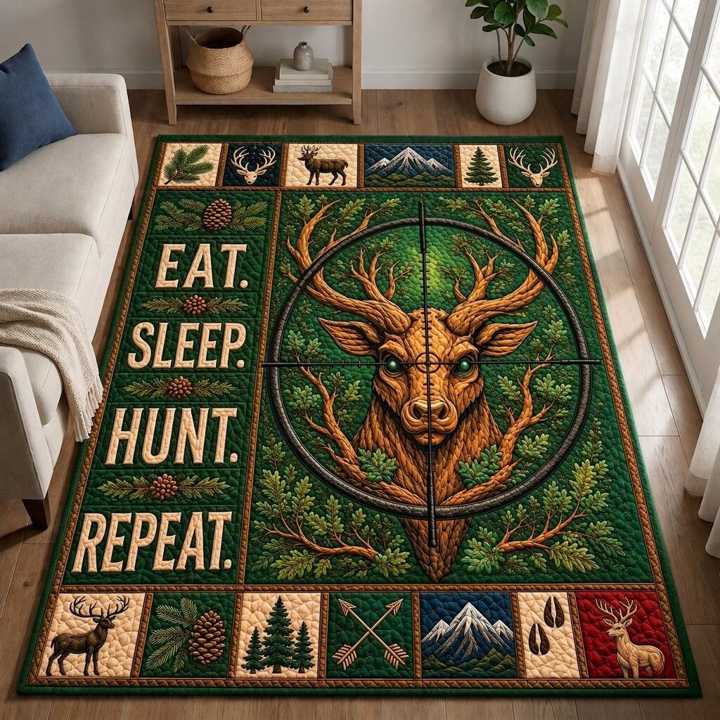 Deer Hunting Legacy Area Rug - Non-Slip Washable 3D Print Rug for Living Room & BedroomTVC2108915