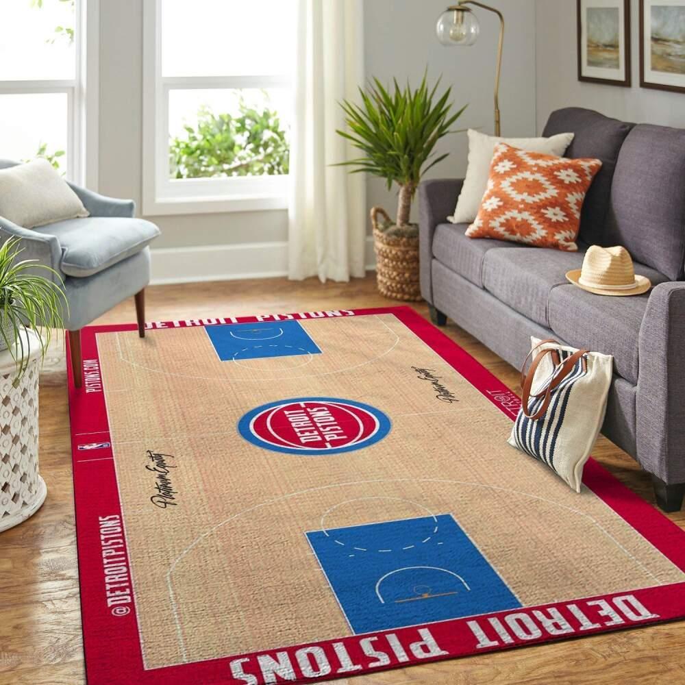 Detroit Pistons Court Area Rug Nba Carpet