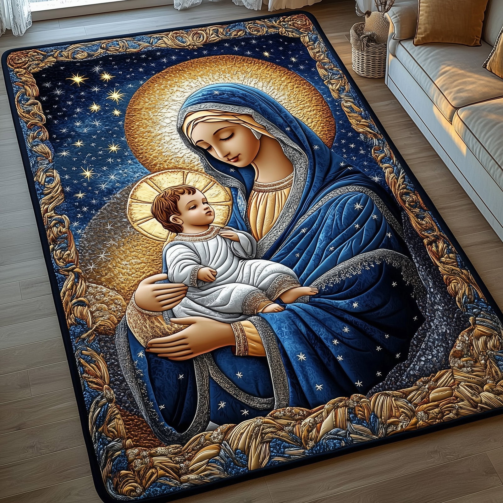 Divine Bond Area Rug - Non-Slip Washable 3D Print Rug for Living Room & BedroomTVC2108151