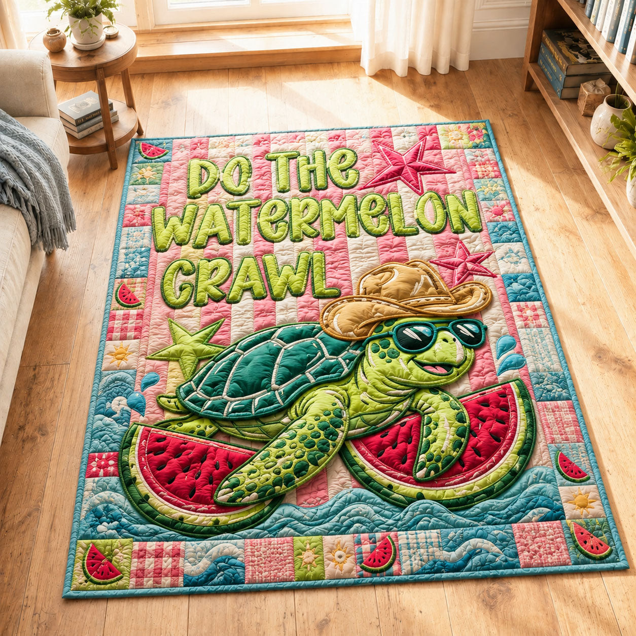 Do The Watermelon Crawl Area Rug - Non-Slip Washable 3D Print Rug for Living Room & BedroomTVC2108151
