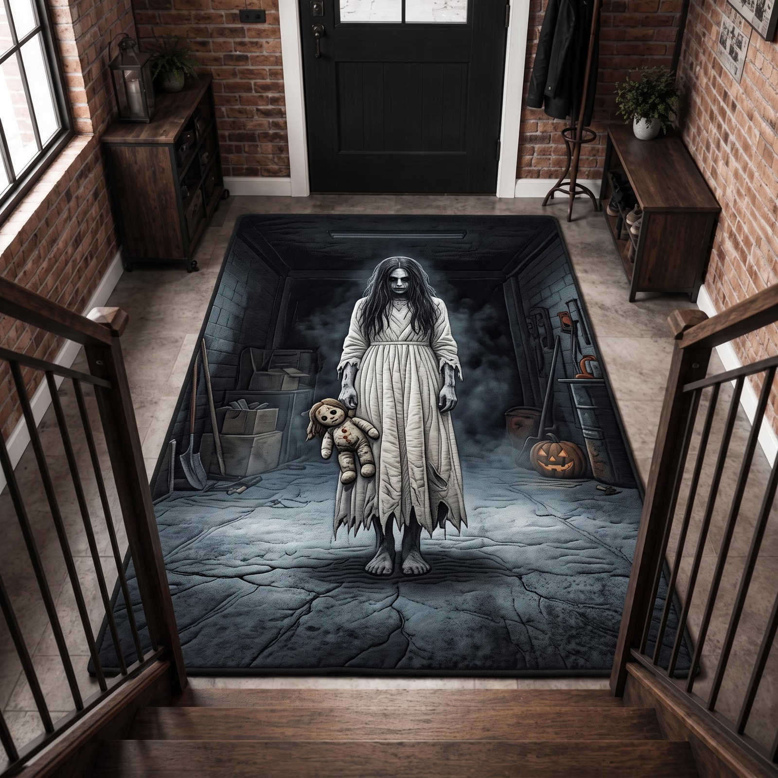 Doll Clutching Wraith Area Rug - Non-Slip Washable 3D Print Rug for Living Room & BedroomTVC210860