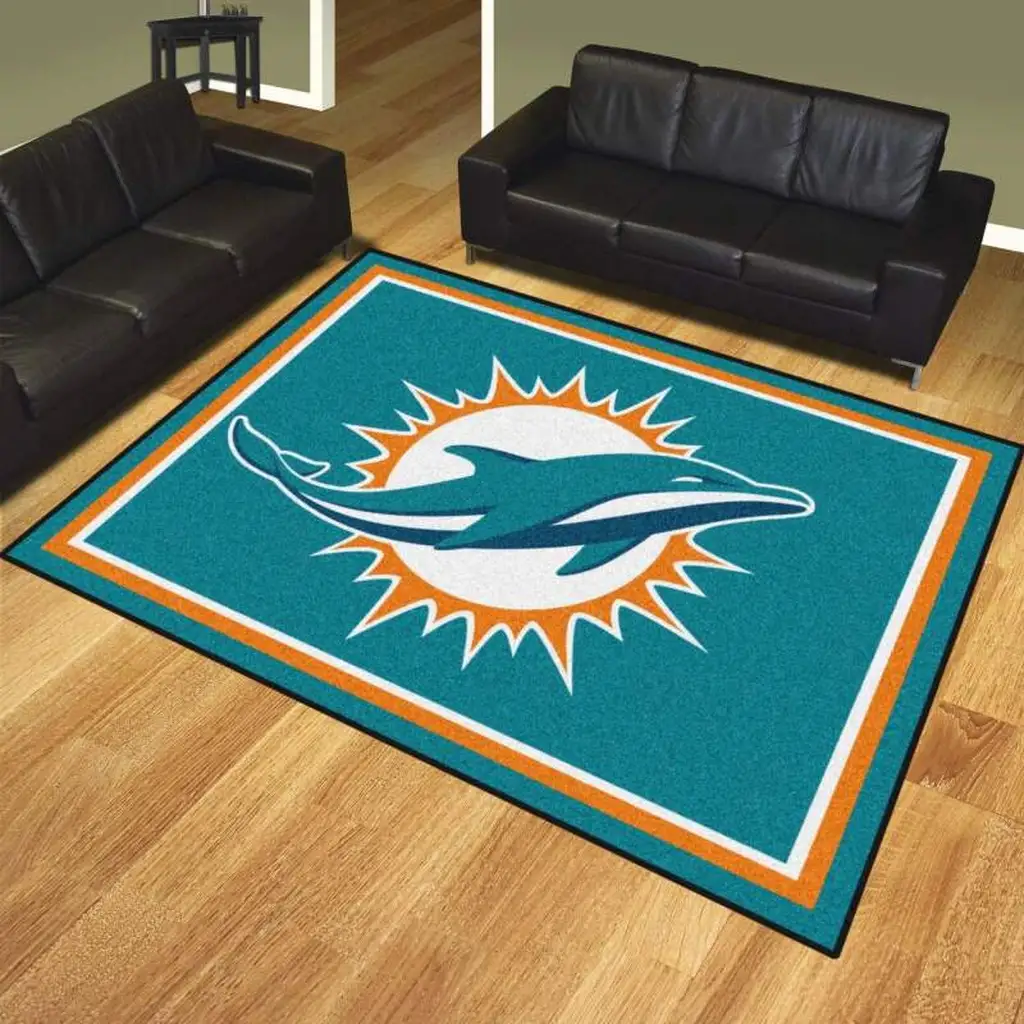 Dolphin Area Rug Perfect for Living Room Decor Blue and Orange