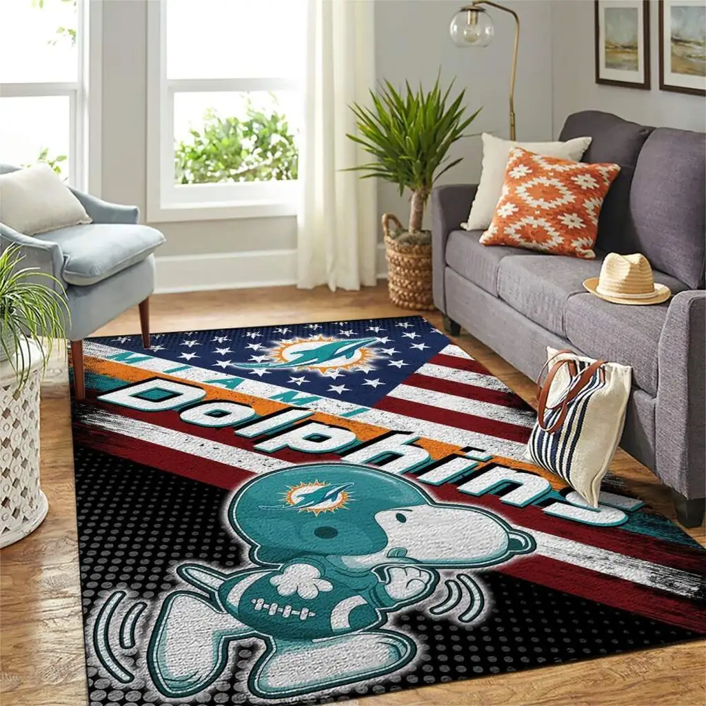 Dolphins Area Rug for Living Room Floor Decor Black and Teal