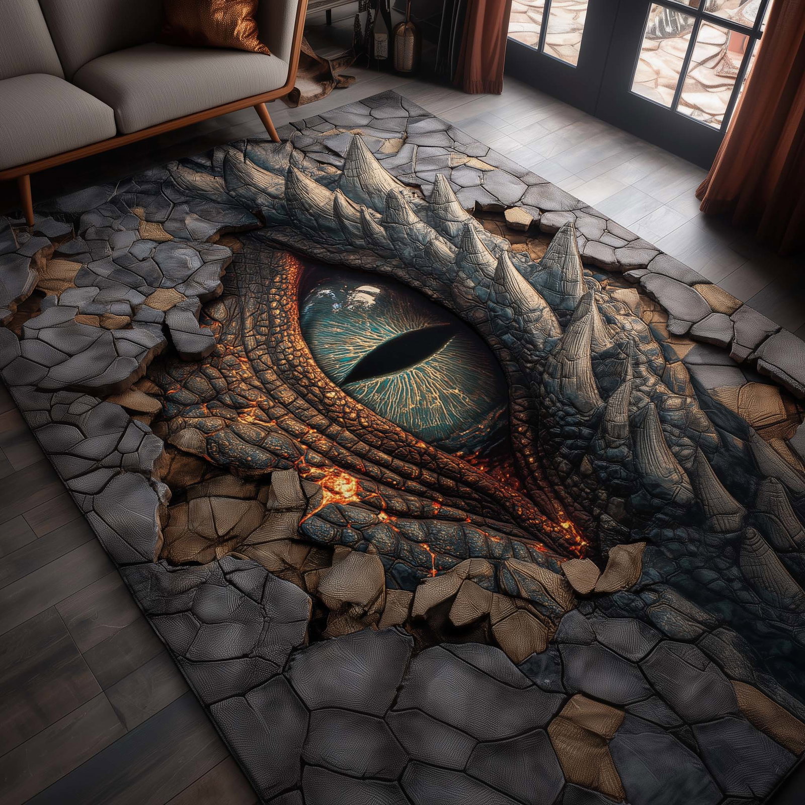 Dragon Area Rug - Non-Slip Washable 3D Print Rug for Living Room & BedroomTVC2108163