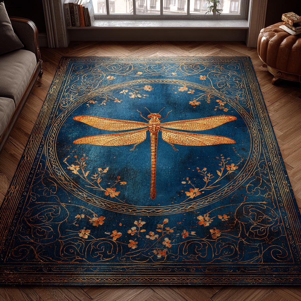 Dragonfly Glow Area Rug - Non-Slip Washable 3D Print Rug for Living Room & BedroomTVC2108131