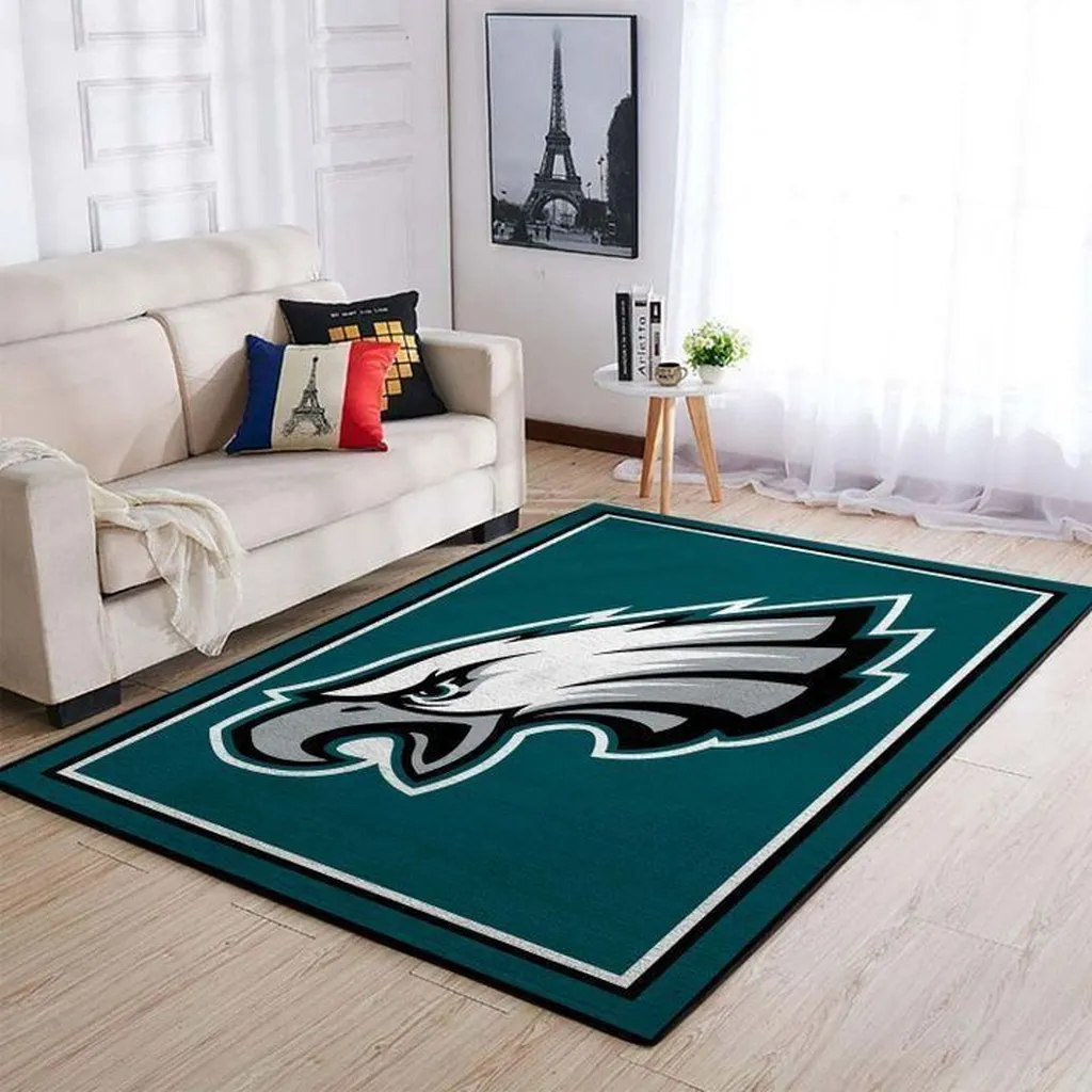 Eagle Area Rug for Living Room and Bedroom Decor Green and White