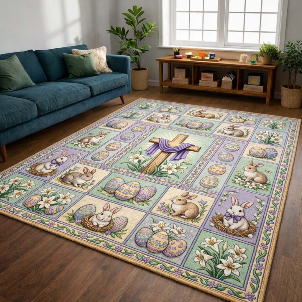 Easter Serenity Area Rug - Non-Slip Washable 3D Print Rug for Living Room & BedroomTVC2108163
