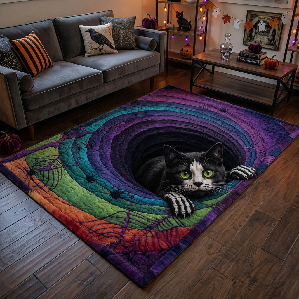 Eerie Cat Illusion Area Rug - Non-Slip Washable 3D Print Rug for Living Room & BedroomTVC210853
