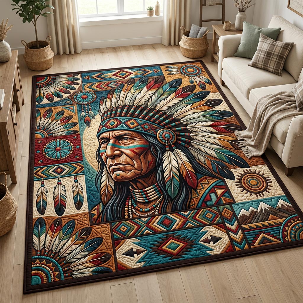 Elder Chief War Bonnet Area Rug - Non-Slip Washable 3D Print Rug for Living Room & BedroomTVC210863