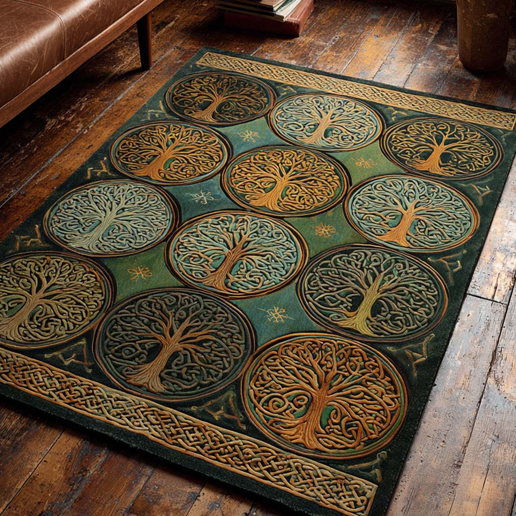 Emerald Circle Area Rug - Non-Slip Washable 3D Print Rug for Living Room & BedroomTVC2108131