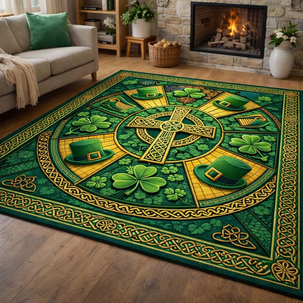 Emerald Heritage Area Rug - Non-Slip Washable 3D Print Rug for Living Room & Bedroom (DesignTVC2108202