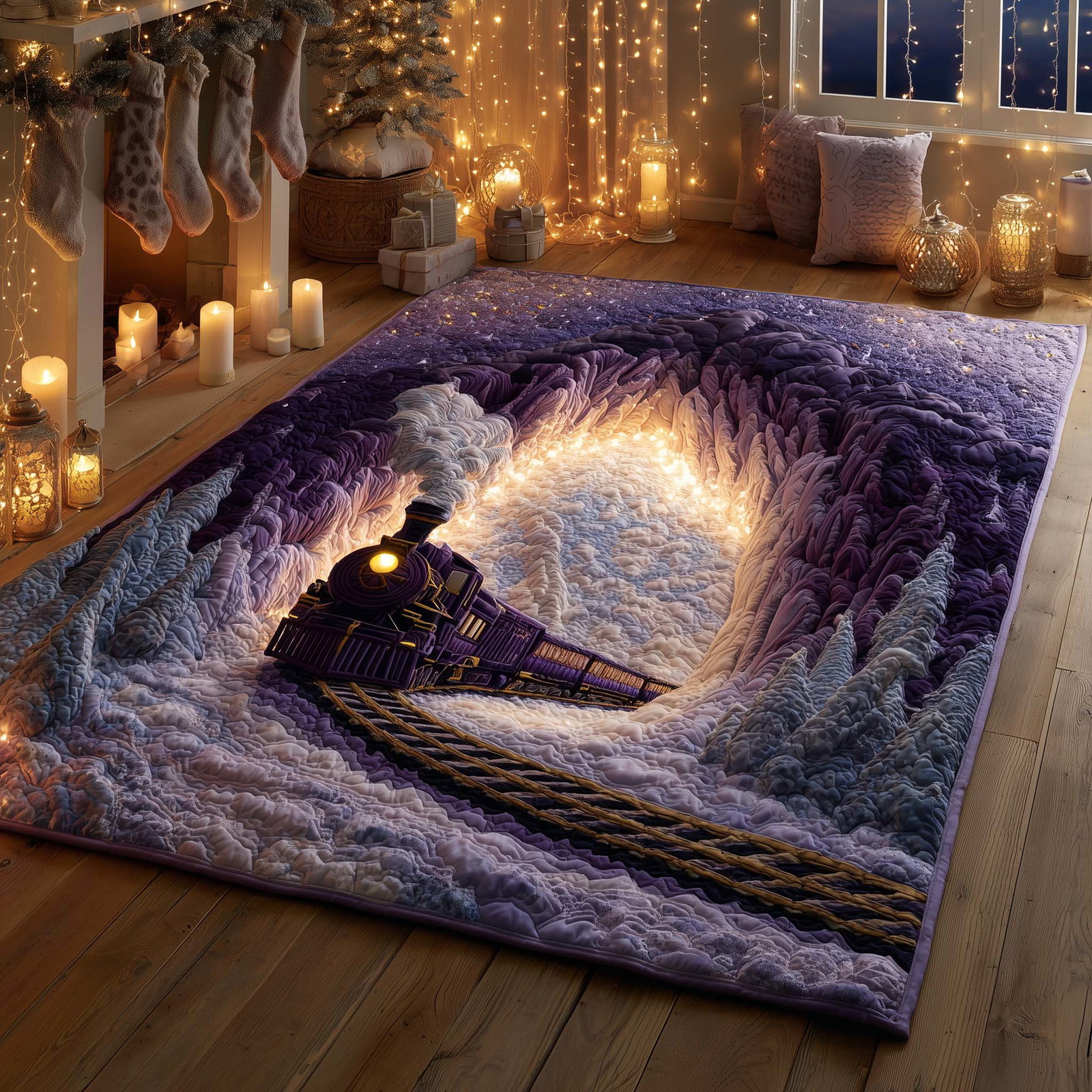 Enchanted Winter Rail Area Rug - Non-Slip Washable 3D Print Rug for Living Room & BedroomTVC2108162