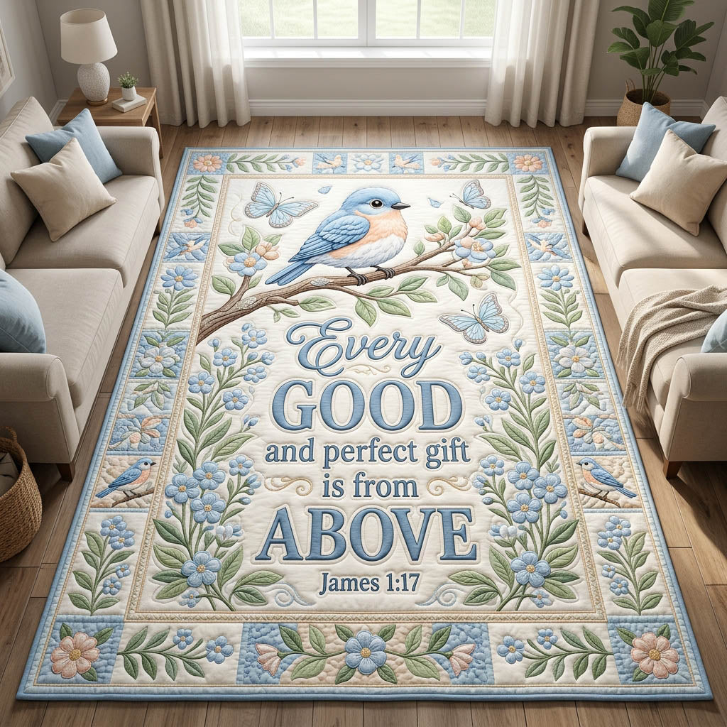 Faithful Floral Bible Verse Area Rug - Non-Slip Washable 3D Print Rug for Living Room & BedroomTVC2108150