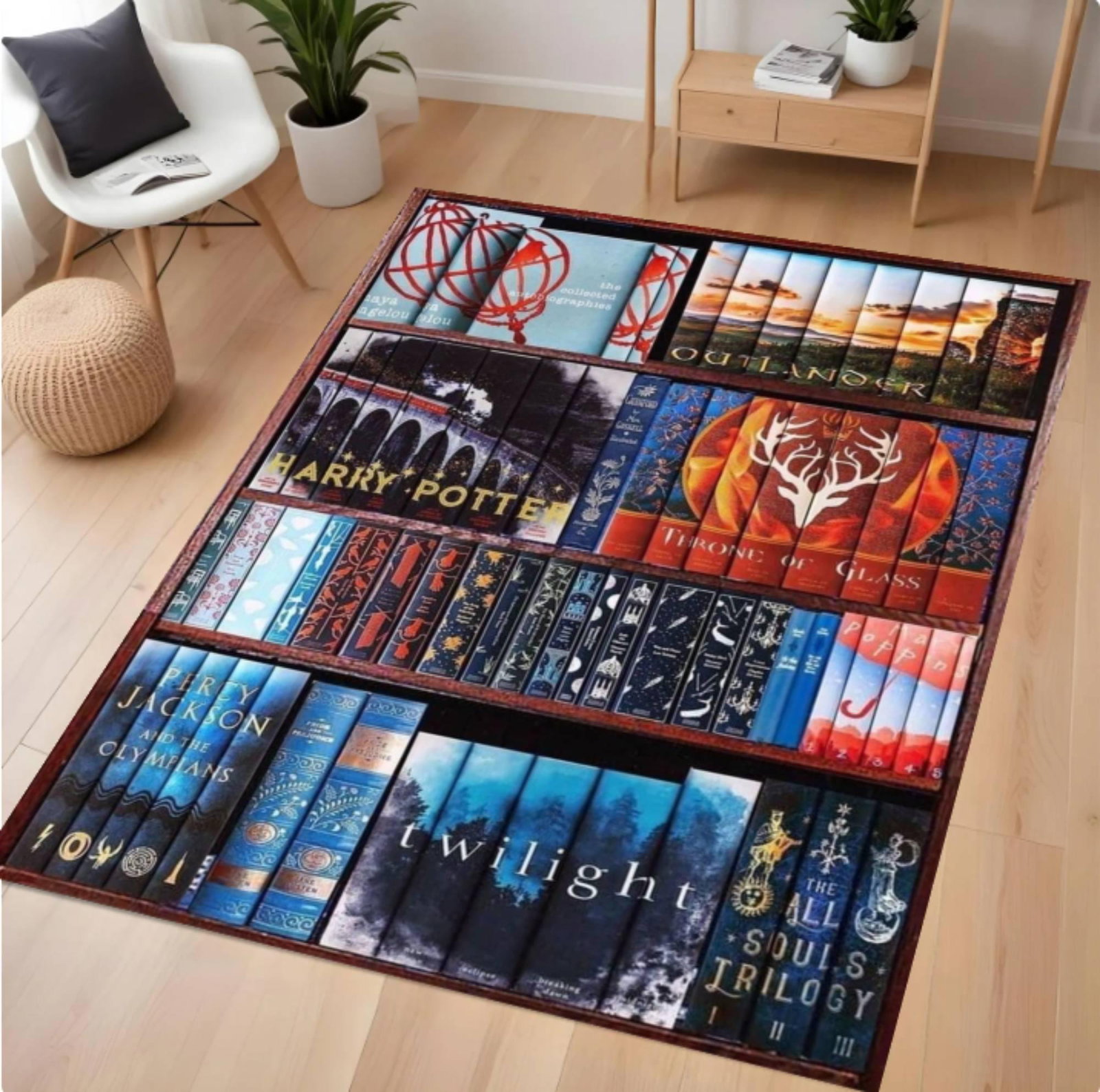 Fantasy Bookshelf Rug Washable Non-slip Library RugTVC1708371