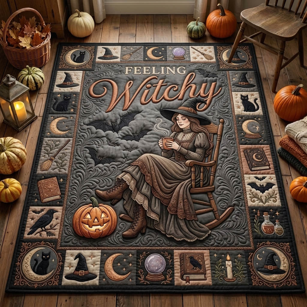 Feeling Witchy Rocking Chair Area Rug - Non-Slip Washable 3D Print Rug for Living Room & BedroomTVC210860