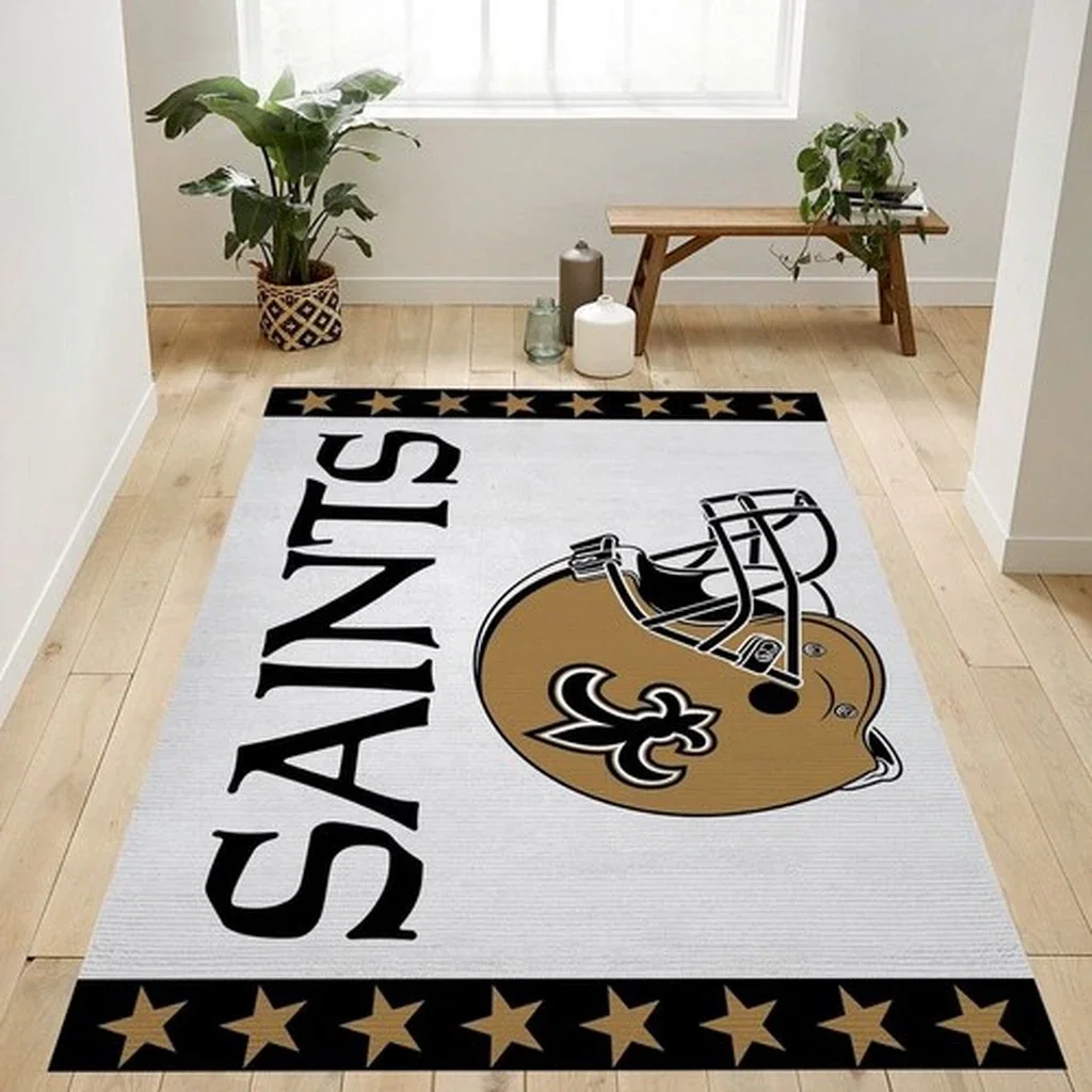 Fleur De Lis Area Rug for Living Room Decoration Black and White