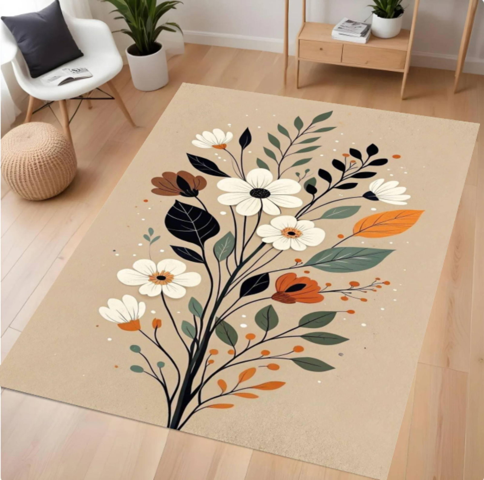 Floral Rug Washable Non-slip MatTVC1708356