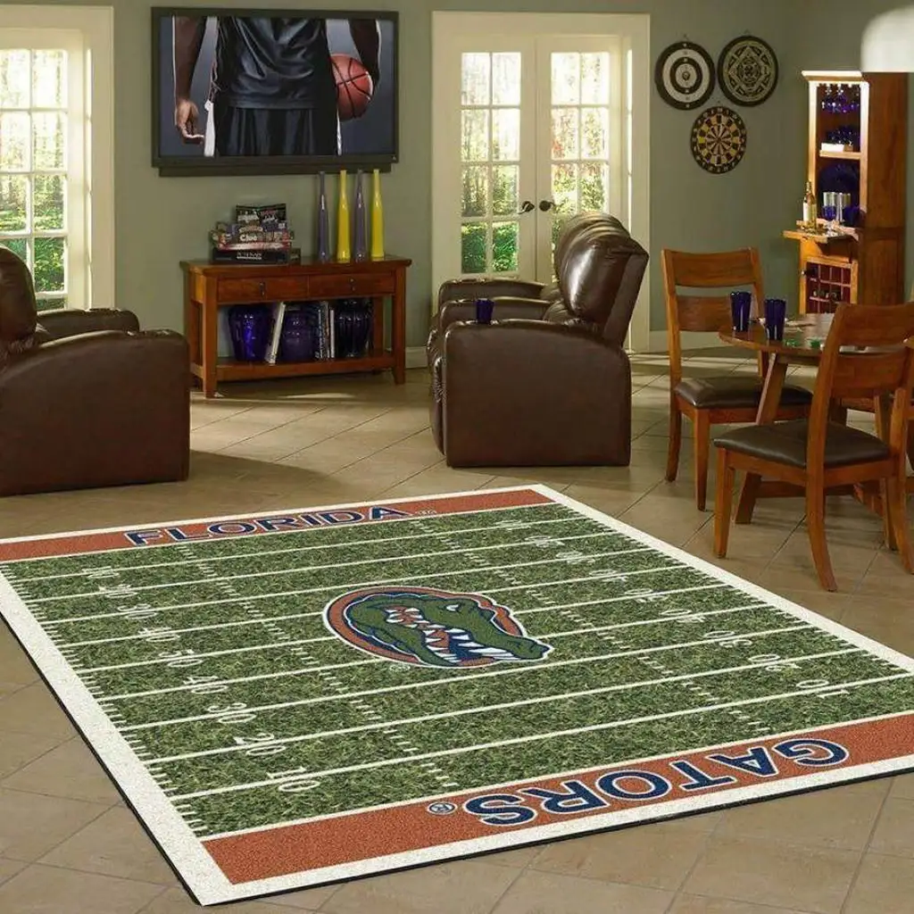 Florida Gators Rug - Football Field Team Colors Green and Orange