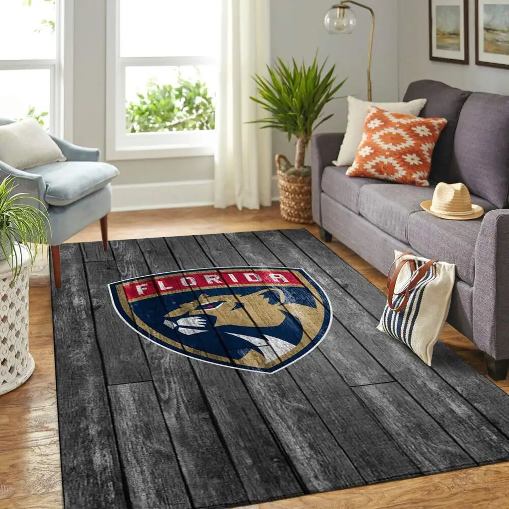 Florida Panthers Rug - Logo for Living Room Decor Black and Blue
