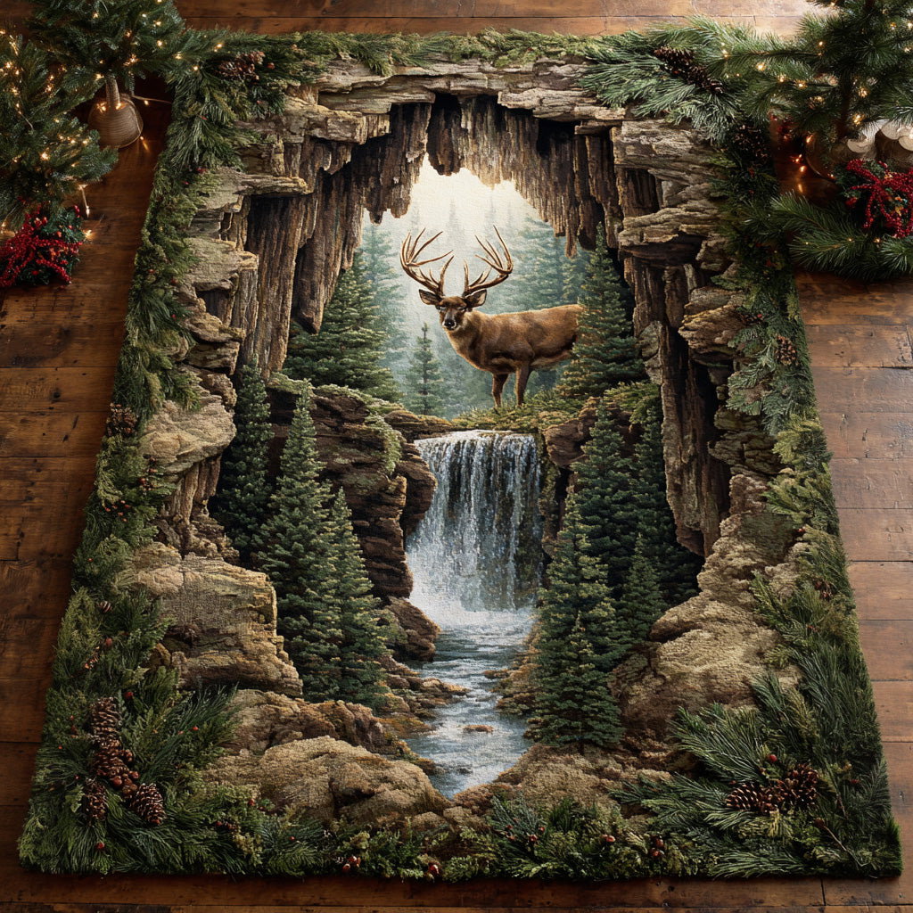 Forest Deer Area Rug - Non-Slip Washable 3D Print Rug for Living Room & BedroomTVC2108130