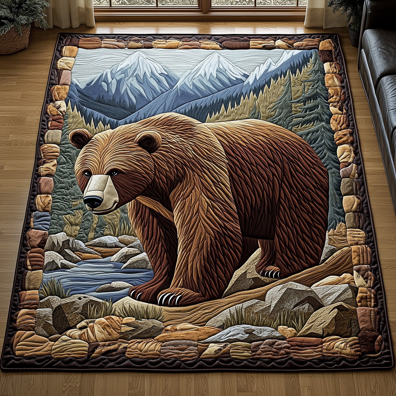 Forest Guardian Area Rug - Non-Slip Washable 3D Print Rug for Living Room & Bedroom (DesignTVC2108178