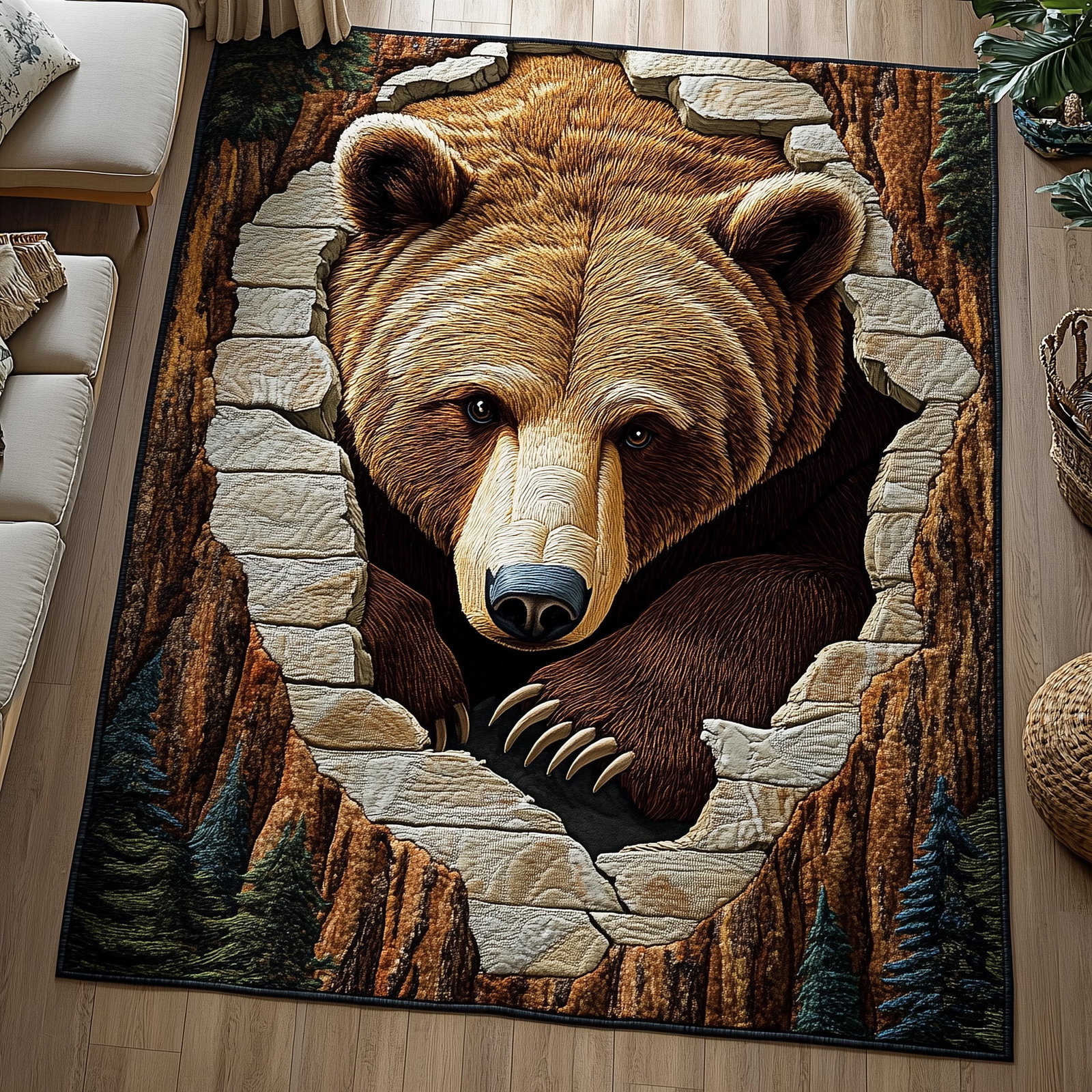 Forest Guardian Area Rug - Non-Slip Washable 3D Print Rug for Living Room & BedroomTVC2108149