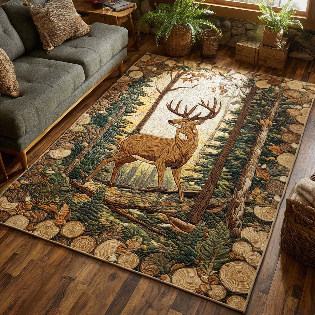Forest Stag Area Rug - Non-Slip Washable 3D Print Rug for Living Room & BedroomTVC2108129