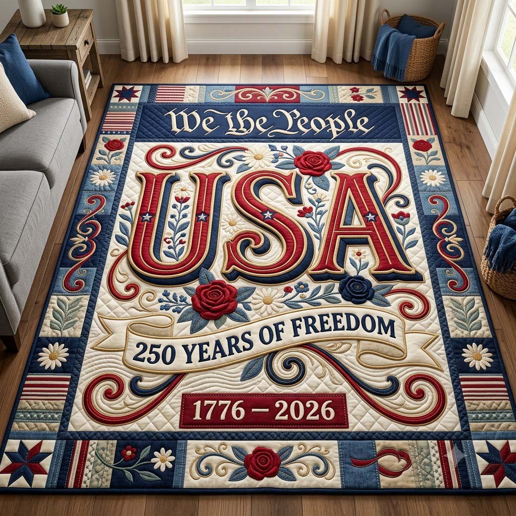 Freedom Crest Area Rug - Non-Slip Washable 3D Print Rug for Living Room & BedroomTVC2108160