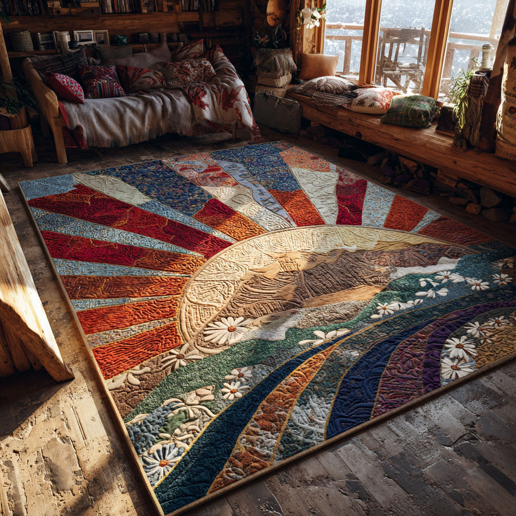 Freedom Mosaic Area Rug - Non-Slip Washable 3D Print Rug for Living Room & BedroomTVC2108129