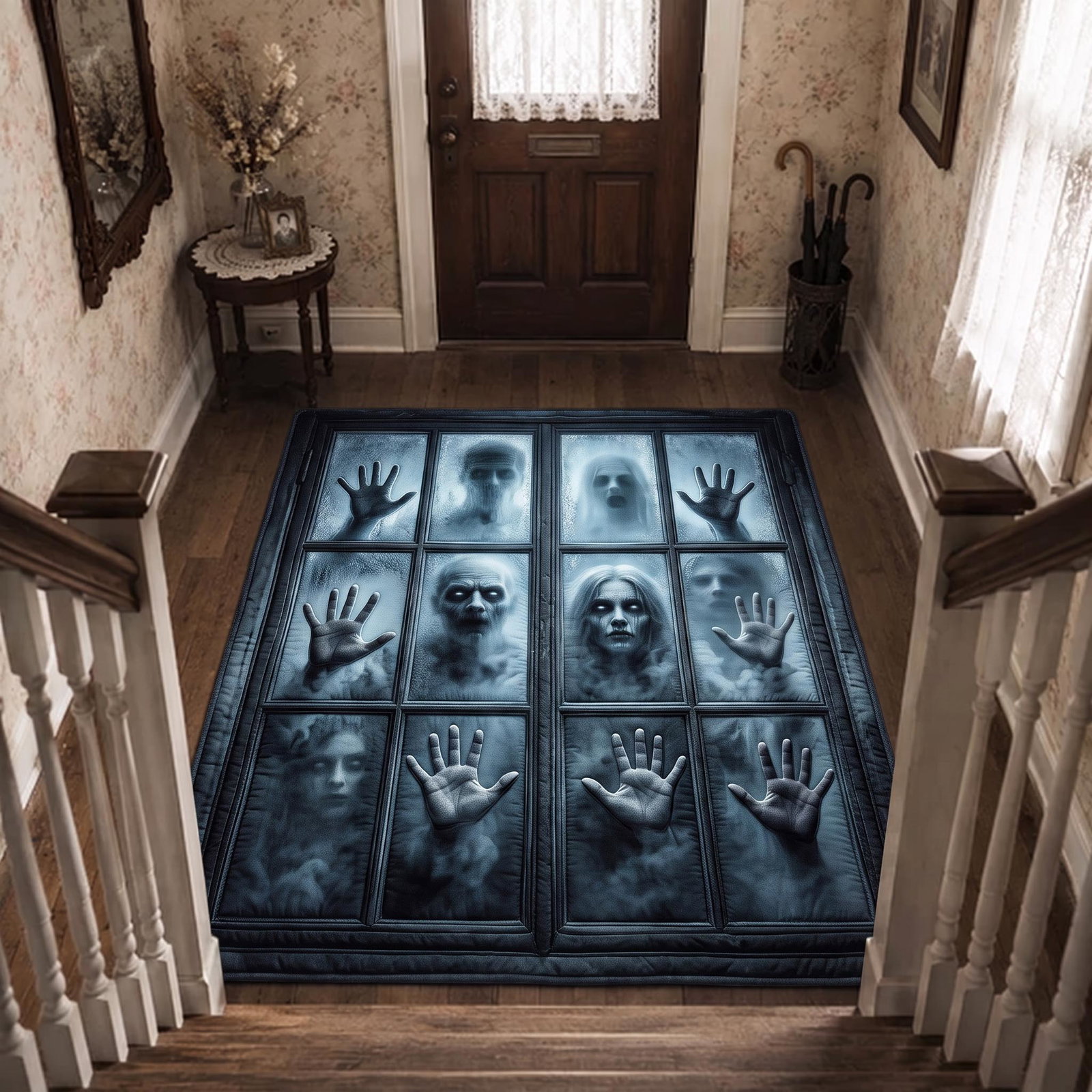 Frozen Handprint Panes Area Rug - Non-Slip Washable 3D Print Rug for Living Room & BedroomTVC210860