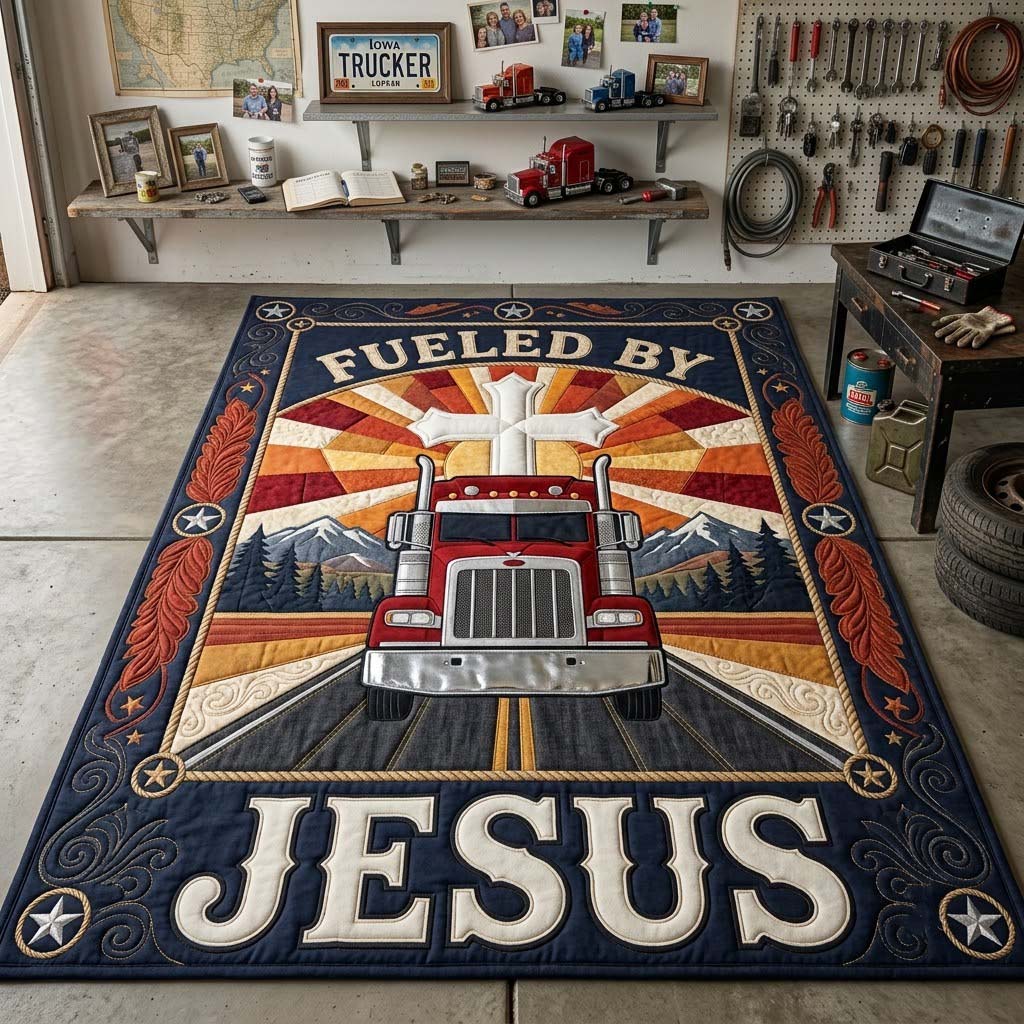 Fueled By Jesus Area Rug - Non-Slip Washable 3D Print Rug for Living Room & BedroomTVC210820