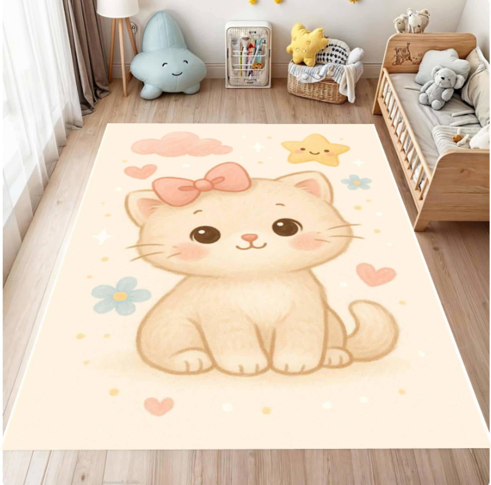 Fun Kitten Kids Room Rug Washable Non-slip RugTVC1708364