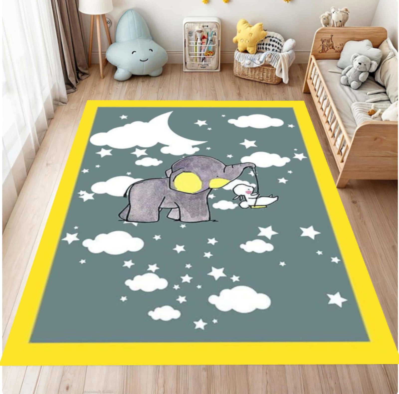 Fun Rug Elephant Kids Room Washable Non-slip Kids Room RugTVC1708360
