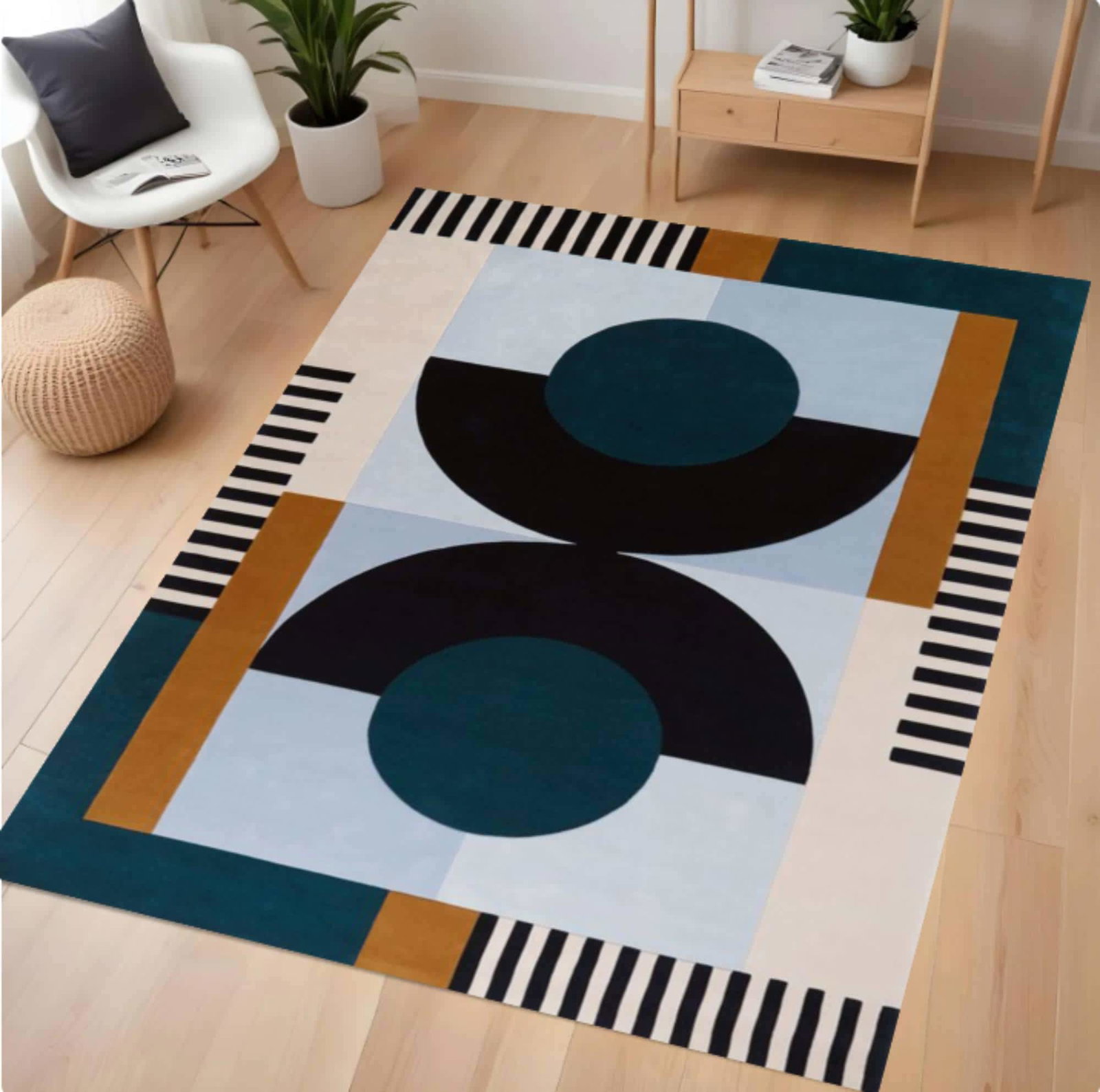 Geometric Rug Abstract Rug From Midden of Eeuw Minimalist DecorTVC1708374