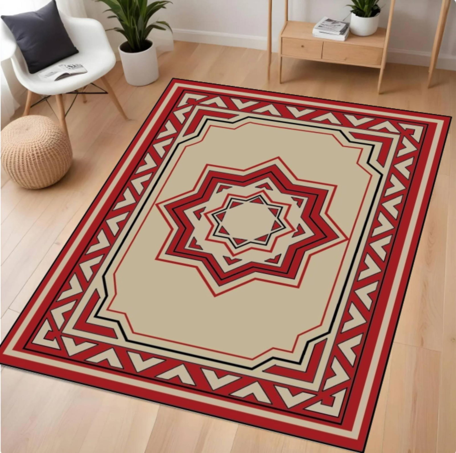 Geometric Tribal Rug Boho-statementtapijt Washable Non-slip DecorTVC1708374