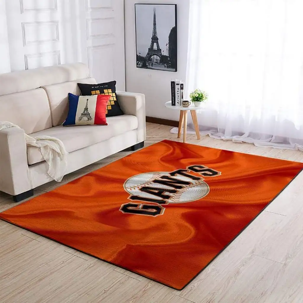 Giants Baseball Area Rug for Living Room Decor Black and Yellow