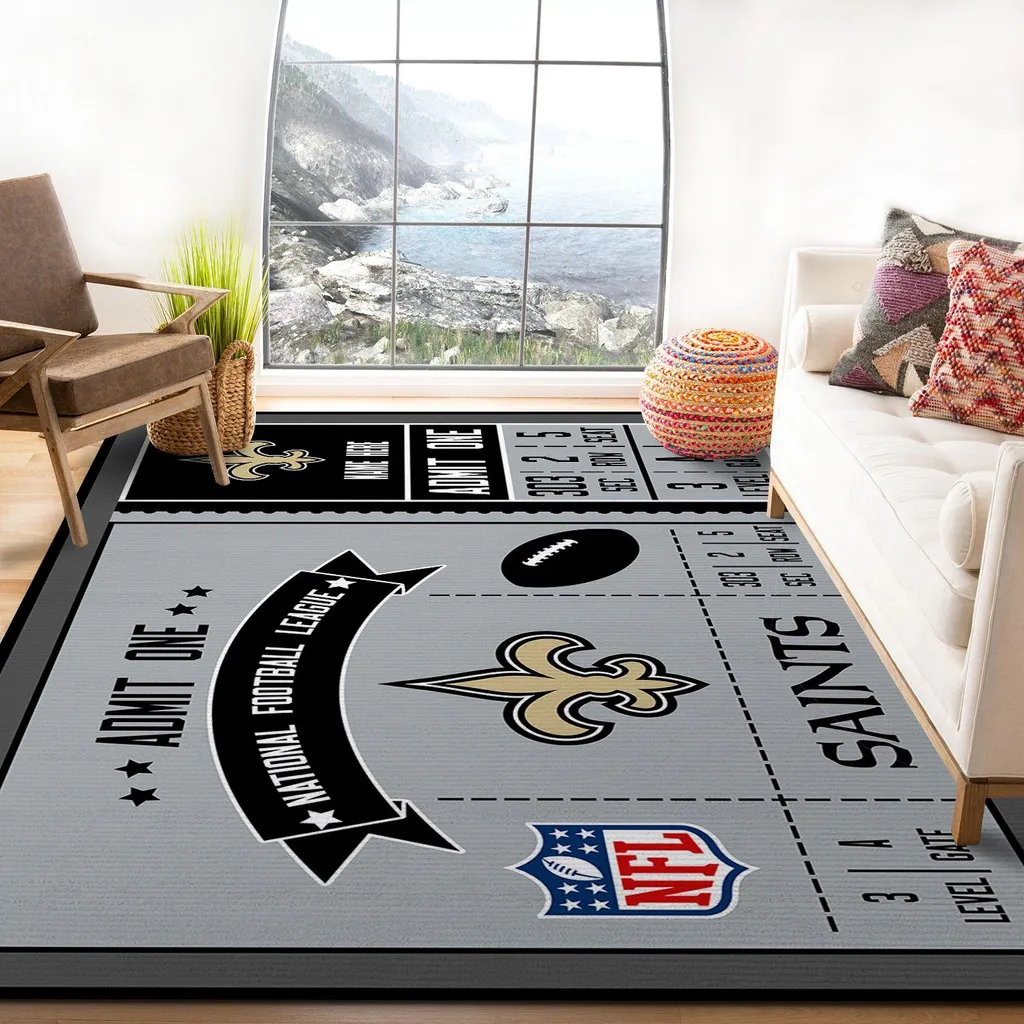 Giants Football Emblem Rug Perfect for Fans Black and Gray