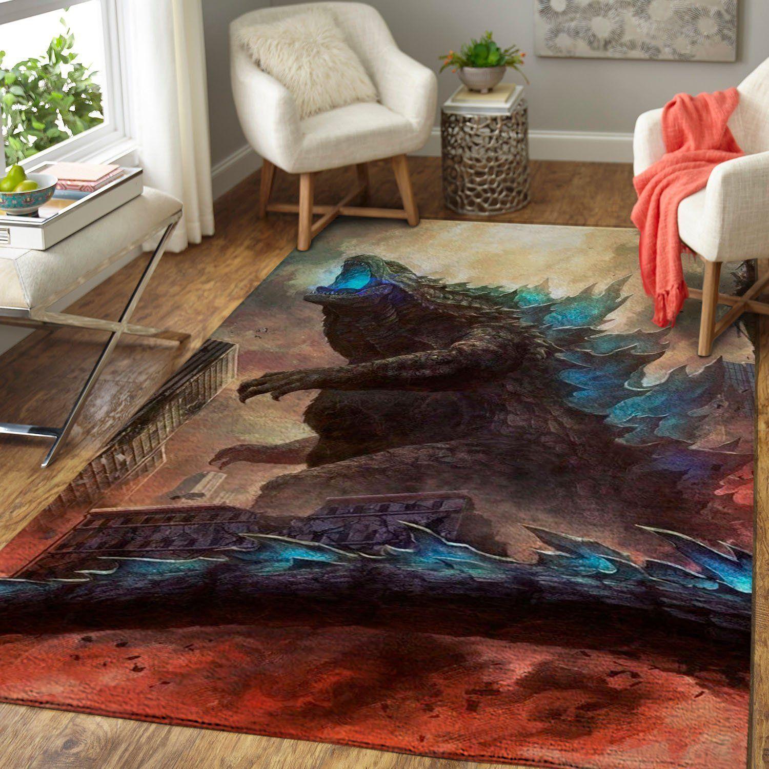 Godzilla Area Rug King Of The Monsters Movie Rug Regtangle DÃ©cor