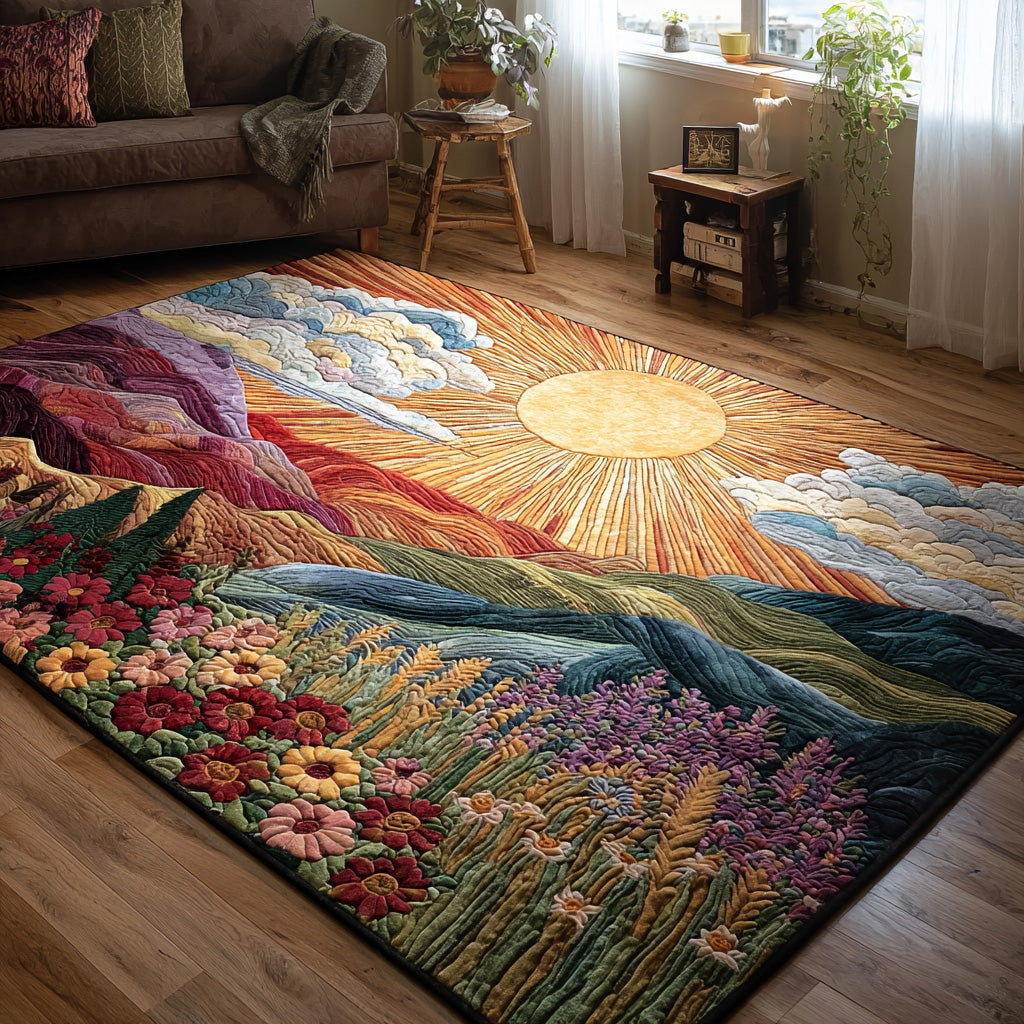 Golden Horizon Area Rug - Non-Slip Washable 3D Print Rug for Living Room & BedroomTVC2108129