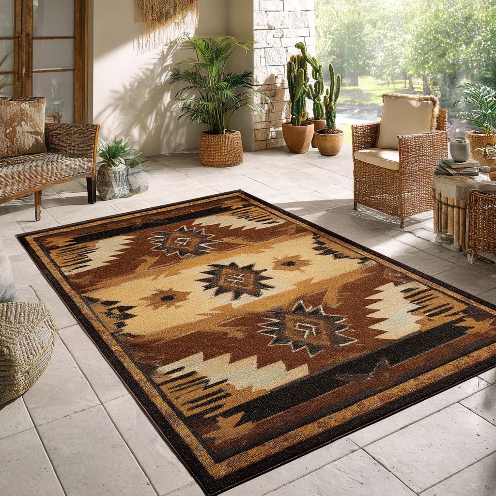 Golden Horizon Area Rug - Non-Slip Washable 3D Print Rug for Living Room & BedroomTVC2108129