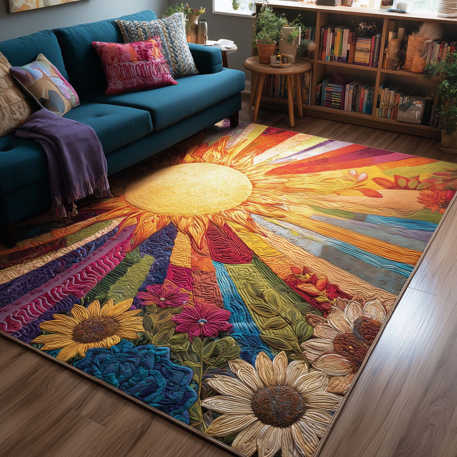 Golden Meadows Area Rug - Non-Slip Washable 3D Print Rug for Living Room & BedroomTVC2108160