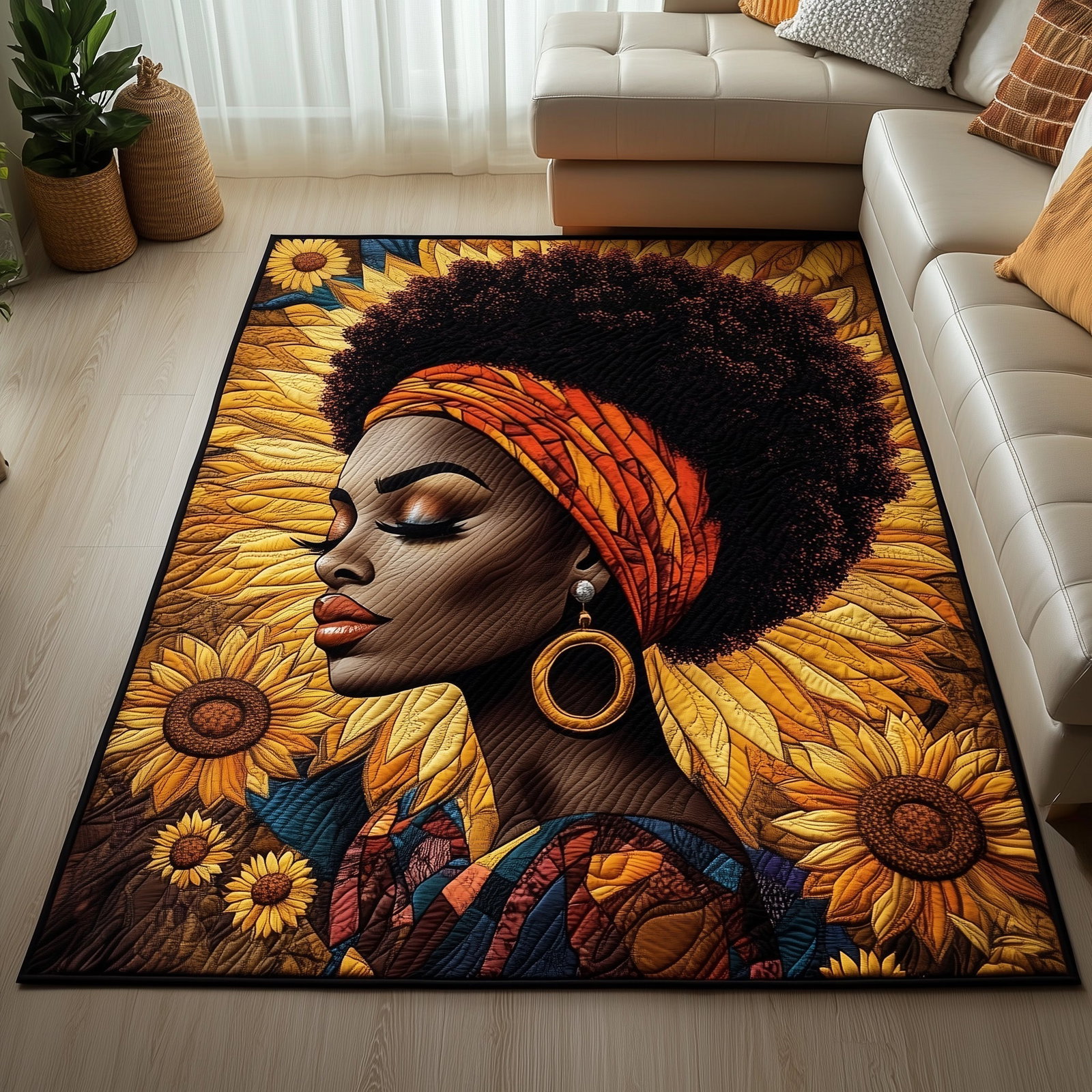 Golden Queens Area Rug - Non-Slip Washable 3D Print Rug for Living Room & Bedroom (DesignTVC2108177
