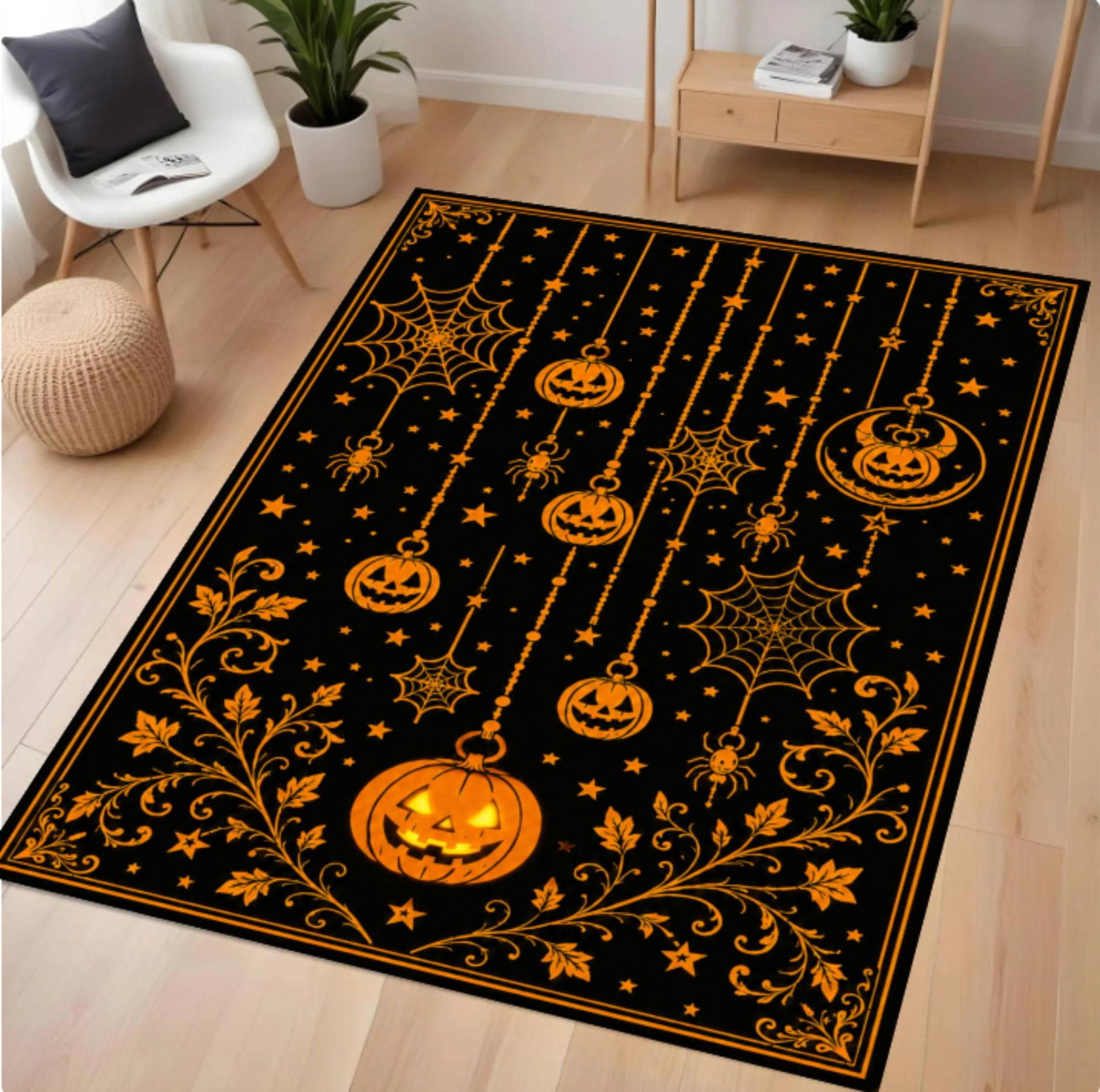 Gothic Halloween Pumpkin RugTVC1708376