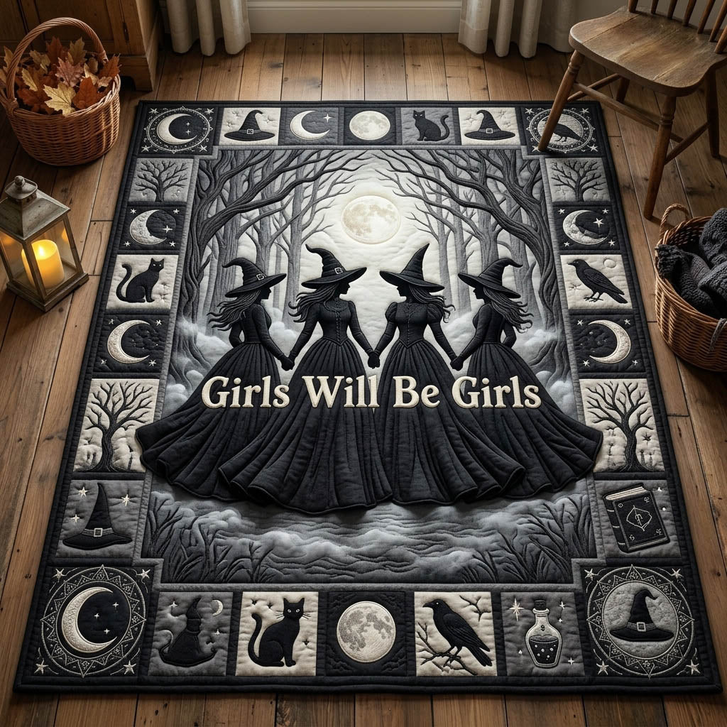 Grey Forest Witch Silhouettes Area Rug - Non-Slip Washable 3D Print Rug for Living Room & BedroomTVC210860