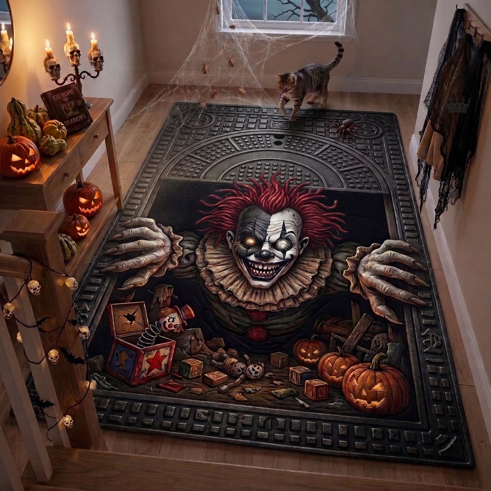 Grinning Circus Fiend Area Rug - Non-Slip Washable 3D Print Rug for Living Room & BedroomTVC210861